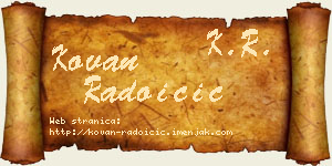 Kovan Radoičić vizit kartica